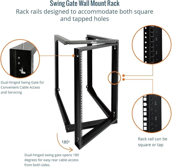 Tecmojo 18U Wall Mount Server Rack, Open Frame Network Rack