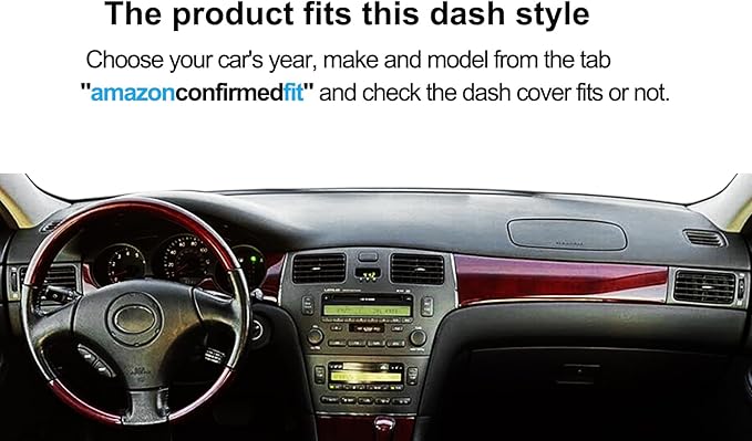 Dash Cover Mat Custom Fit for Lexus ES300 ES330 2002 2003 2004 2005 2006, Dashboard Cover Pad Carpet Protector F116 (Black)
