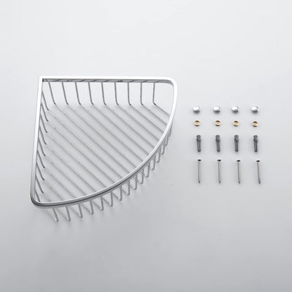 Bathroom Shower Caddy Corner Shelf Basket, Ultra Sturdy Rust-Proof Stainless Steel Shelf Organizer Shampoo Holder, Wall Mounted Storage Rack for Bathroom Kitchen, Polished Chrome