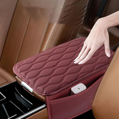 Car Armrest Pad for Cadillac SRX II 2009-2013, Waterproof Center Console Cushion Pad Cover Armrest Storage Box Mat Protection Interior Accessories,Beige