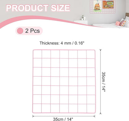 PATIKIL 14"x14" Wire Grid Panel, 2 Pack Board Photo Pictures Memo Display Grid
