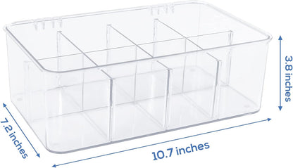Utopia Home Tea Bag Organizer - Stackable Tea Bag Storage Organizer with Clear Top Lid- Tea bag holder For Counter tops, Kitchen Cabinets, Pantry, Sweeteners (Clear, Pack of 6)