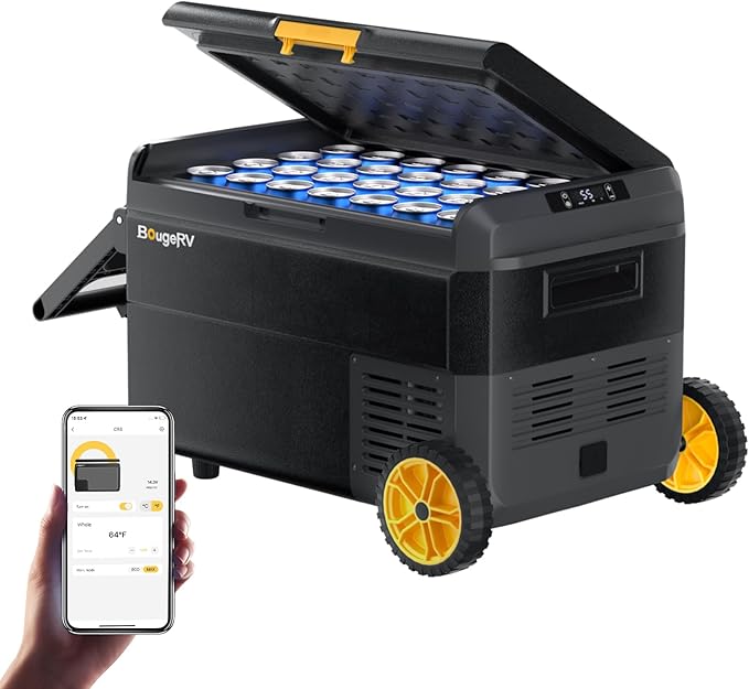 BougeRV 12 Volt Car Refrigerator, CRS 42 Quart Portable Fridge Freezer