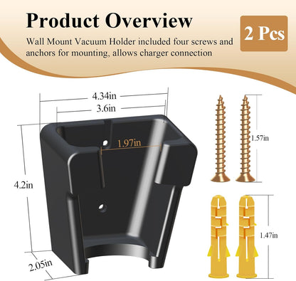 2 Pcs Wall Mount Vacuum Holder/Docking Station with Screws, Fit for Bissell Pet Hair Eraser Handheld Vacuum Models 2390, 2390A, 2284W, 23903 & Auto-Mate Charging Dock, Save Space & Reduce Clutter