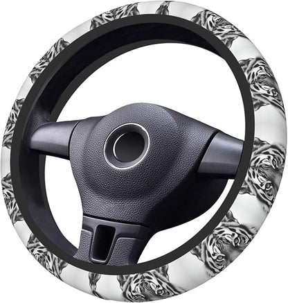 Neoprene Steering Wheel Cover Cool Tiger Car Steering Wheel Cover Universal Fit for Most Cars