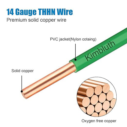 THHN Wire 14 Gauge 75 FT OFC Electrical Wire, 14 AWG Solid Copper Wire Rated up