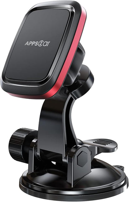 APPS2Car Magnetic Car Phone Mount with Adjustable Arm & 6 Strong Magnets Universal Dashboard Windshield Cell Phone Holder Compatible with All Smartphones