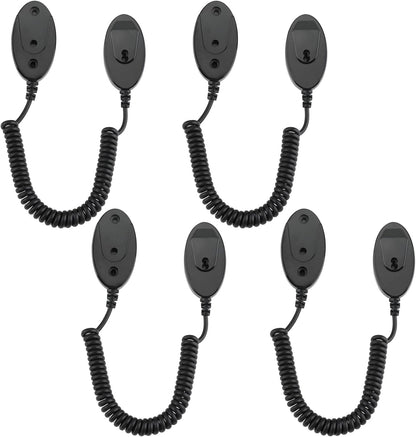 Magnetic Remote Leash Control Holder with Security Cable, Retractable Tidy Anti-lost Rope Organizer Easy Installation Stable Suitable for Projector TV Fan and Air Conditioner Remotes (4Pcs Black, S)