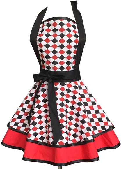 Hyzrz Lovely Handmade Cotton Retro Aprons for Women Girls Cake Kitchen Cook Apron for Mother's Gift (Multicolor)