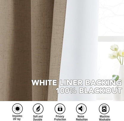 H.VERSAILTEX Linen Curtains 100% Blackout Curtains