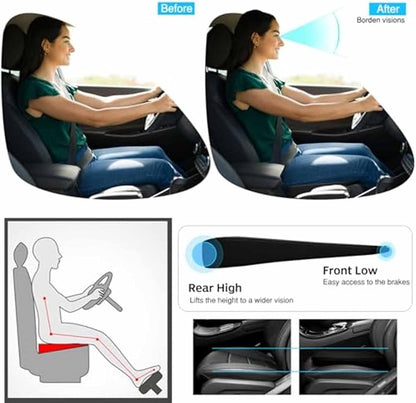 Car Seat Cushion for Ford F150(7seats) 2017-2023, Nonslip Driving Comfort and Breathable Lumbar Support Pad Sciatica and Back Pain Relief,Black-6 cm