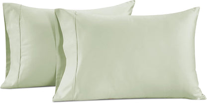 LANE LINEN Pillow Case Covers King Set of 2 100% Egyptian Cotton Sateen Soft Cool & Smooth 1000 Thread Count Cases - Mineral
