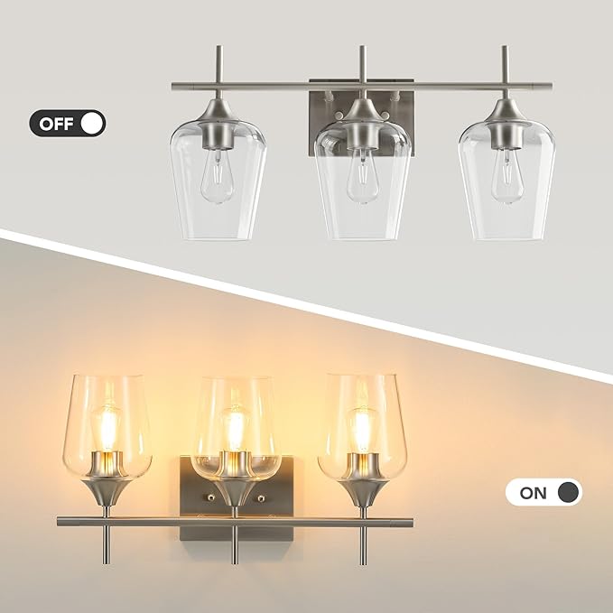 VONLUCE Bathroom Vanity Light, 3 Light Bathroom Light Fixture Over Mirror