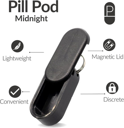 Magnetic Keychain Pill Holder 3-Pack - Compact, Durable, Lightweight with Sleek Minimalist Design - Secure, Discrete, Portable Pill Holder Keychain (Luxe 3-Pack)