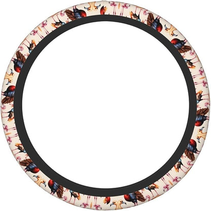 Flamingoes Turkey Car Steering Wheel Cover, 15 Inch Steering Wheel Cover Stylish Decor for Most Cars