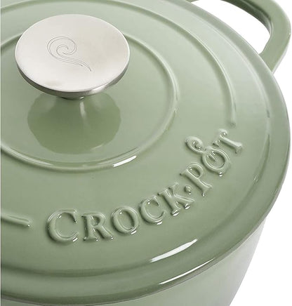 Crock-Pot Artisan Round Enameled Cast Iron Dutch Oven, Gradient Red