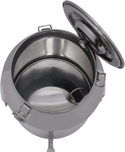 7.4Gallon Milk Can,Milk Bucket Wine Oil Rice Pail Bucket Milk Can 304 Stainless Steel Tote Jug with Sealed Lid and Spigo,For Storing Ghee, Milk, Wine,Wheat,Beans,Tea Leaves,Grains
