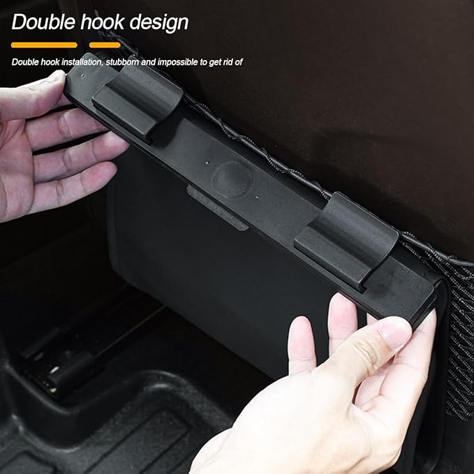 Car Trash Can, Smart LED Magnetic Hanging Leather Vehicle Backseat Garbage Bag Storage Pocket, Multifunctional Portable Auto Rubbish Container, Universal for Truck SUV Sedan (Black)