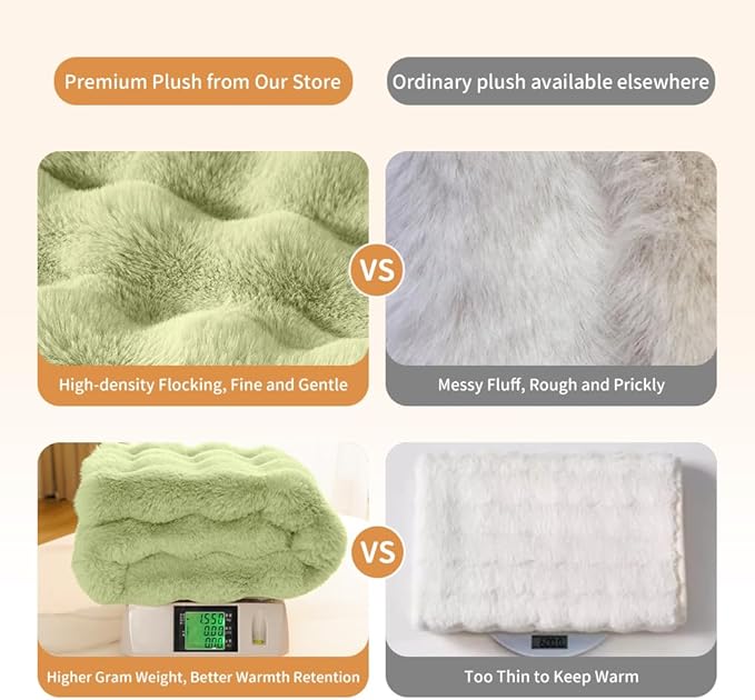 Dog Blanket Ultra Soft Fuzzy Faux Fur Cat Blankets for Indoor Cats Ultra Soft Plush Faux Fur Machine Washable Reversible Pet Throw Protector for Couch Furniture Large 39"X 30" Fruit Green