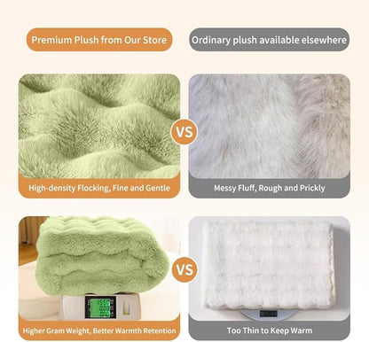 Dog Blanket Ultra Soft Fuzzy Faux Fur Cat Blankets for Indoor Cats Ultra Soft Plush Faux Fur Machine Washable Reversible Pet Throw Protector for Couch Furniture Large 39"X 30" Fruit Green