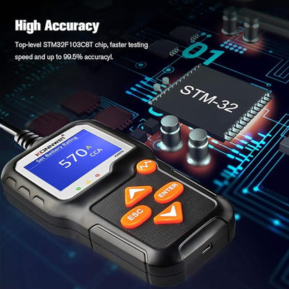 KONNWEI KW650 6V 12V Car Battery Tester, 100-2000 CCA Battery Load Tester