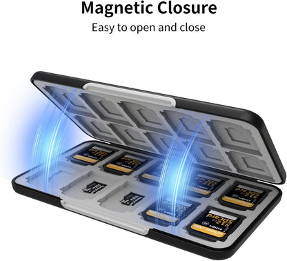 Memory Card Case with 40 Slots for 20 Micro SD SDXC SDHC TF Cards and 20 SD SDXC SDHC Cards,Anyskill SD Card Holde Features a Portable and Compact Design for Easy to Carry