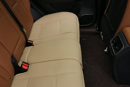 EDEALYN® 1 Pack Scalable (124-140cm) Back Seat Cover Car Seat Cover Seat Protector Rear Seat Bottom Cover Fits 90% of car - for Seat Bottom Only (Tan - Rear seat)