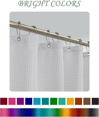 ggaimwf 72x96 Inch Solid Color Shower Curtain for Bathroom Waffle Bath Water Resistant Fabric Curtains Platinum Gray Modern Thick Shower Stall Curtain with Metal Hooks