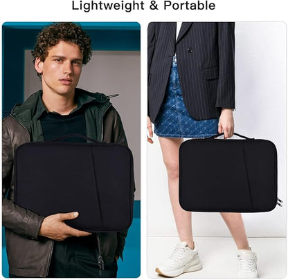 13 Inch Laptop Carrying Sleeve for 2025 Apple MacBook Air 13 Inch Laptop with M4 chip A3240, MacBook Air 13.6" M3 A3113 2024 / M2 A2681 2022 Protective Bag Case with Handle Pocket - Black