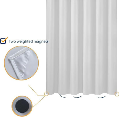 N&Y HOME Short Fabric Shower Curtain Liner 60 inches Long, Hotel Quality, Machine Washable, White Shorter Bathroom Curtains with Grommets, 72x60