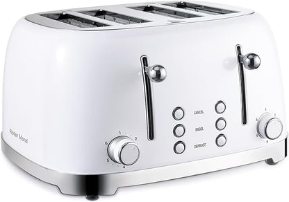 Roter Mond 4 Slice Toaster Retro Stainless Steel