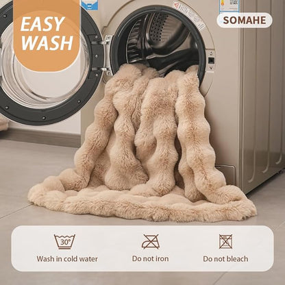 SOMAHE Self-Warming Cat Blanket for Indoor Cats & Small Dogs, Dual-Side Sherpa Plush Throw, Anti-Static Shared Couch Mat for Crate & Travel, Machine Washable No Shrink, 28x22 Inch Coffee