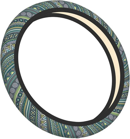 Boho Pattern Steering Wheel Cover Neoprene Universal 15 Inches Car Steering Wheel Protector for Women Men
