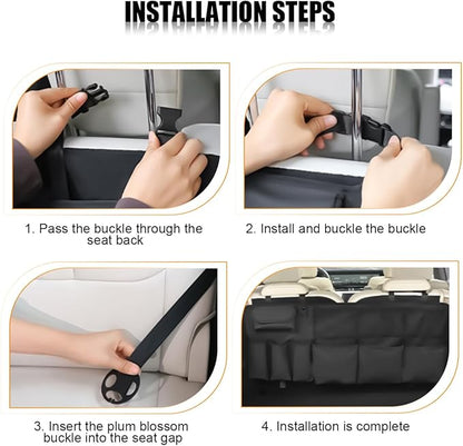 Car Trunk Organizer, Oxford Fabric Large Capacity Waterproof Vehicle Backseat Trunk Organizer, Multi-Pocket Auto Interior Storage Bag Accessories, Universal for SUV Sedan Truck