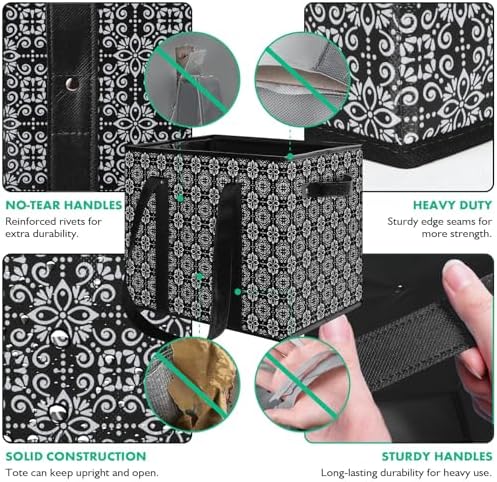 Reusable Grocery Bags 3 Pack, Foldable & Water Resistant Shopping Bags