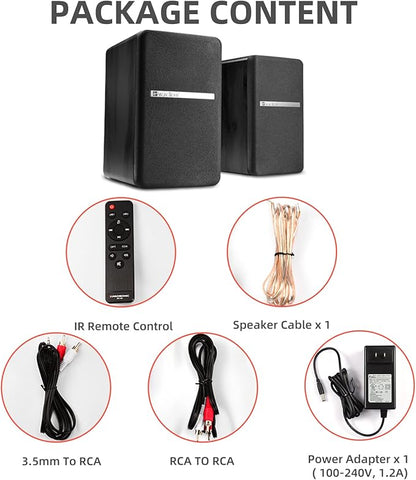 SINGING WOOD BT27 Active Powered Bluetooth Bookshelf Speakers