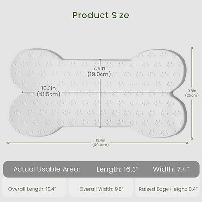 PWTAA Dog Food Mat Anti-Slip Silicone Dog Bowl Mat Thicker Pet Placemat Waterproof Cat Feeder Pad with Raised Edge Puppy Kitten Feeding Mats Suitable Small Medium-Sized Dogs Cats Eating Tray