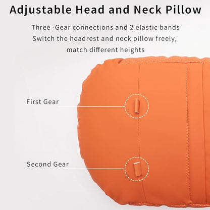 2 Pcs Car Headrest Neck Pillow for Driving,Premium Skin-Feeling Napa Leather Soft and Comfortable Headrest,Two Gears of Height Adjustment Car Seat Headrest Pillow Car Interior Accessories