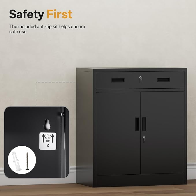 Metal Storage Cabinet 36" H, Garage Storage Cabinet