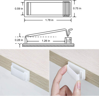 50Pcs Self Adhesive Cable Management Clips,Cable Organizers Wire Clips Cord Holder for PC Laptop Ethernet Cable Desktop Home Office(1.78’’ x 0.75’’ x 0.28’’, White)