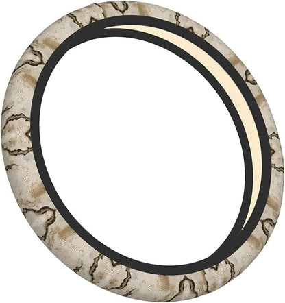 Nude Snake-Skins Texture Car Steering Wheel Cover, 15 Inch Steering Wheel Cover Stylish Decor for Most Cars