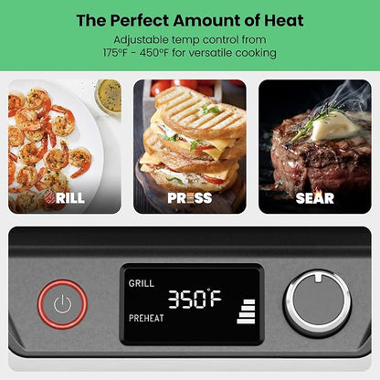Chefman 5-in-1 Digital Panini Press Grill Sandwich Maker and Griddle Grill Combo