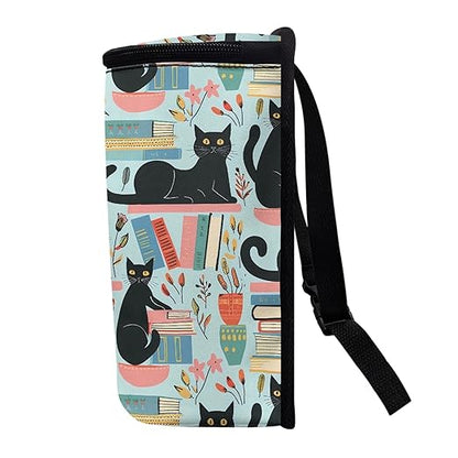 Black Cat Cute Pattern Car Trash Can, Suitable for Rear Seats and Behind The Center Console