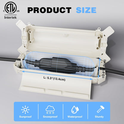 Flemoon [3 Pack] Outdoor Extension Cord Safety Cover with Waterproof Seal, Weatherproof Electrical Connection Box for Outdoor Outlet, Plug, Socket, Halloween, Christmas Holiday Decoration Light, White