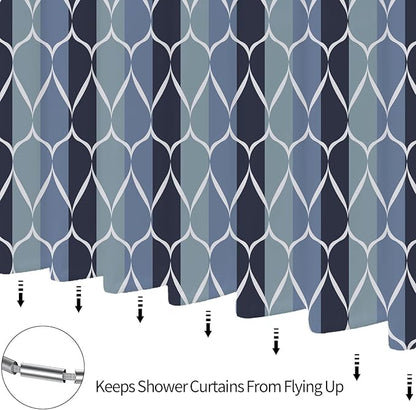 MCCKTIU Blue Shower Curtain Modern Bathroom Shower Curtain Waterproof Fabric Machine Washable Shower Curtain Set 72 x 72 Inches
