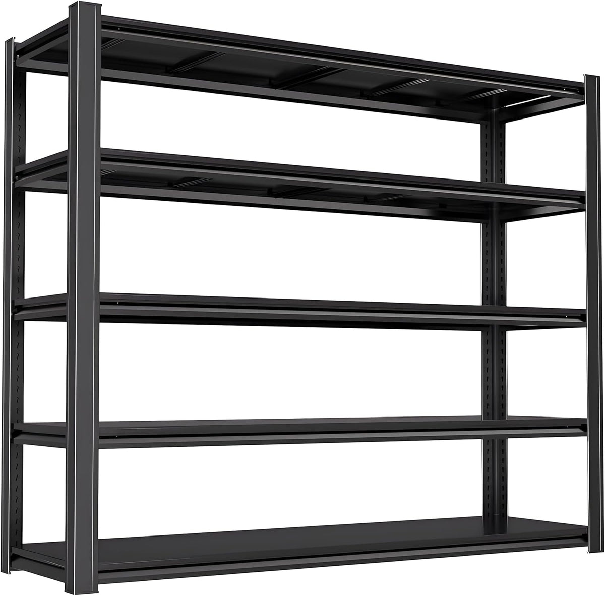 Industrial Storage Rack,Heavy-Duty Steel Shelving Unit,Multi-Purpose Garage Organization System Black 72" H x 62" W x 23.5" D 5-Tier