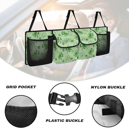 Car Trunk Organizer SUV Accessories Green Leaf Car Organizer St Patricks Day Decorations Adjustable Space-Saving Car Organization for SUV/MPV/Truck/Sedan, Your Trunk to Look Organized and Nice