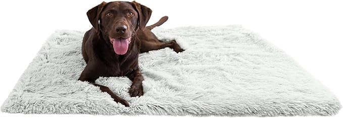 Best Friends by Sheri Calming Shag Dog Blanket – Ultra Soft Faux Fur Pet Throw, Anxiety-Relief, Lightweight Warm Bed Cover for Dogs and Cats, Machine Washable, Frost Gray, 40" x 50"