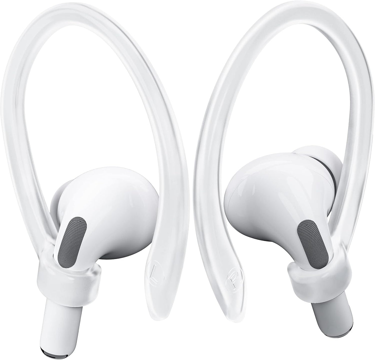 2 Pairs AirPods Ear Hooks for AirPods Pro 2, AirPods Pro, AirPods 4, 3, 2 & 1, Upgraded Anti Slip Sports Clip Hooks for AirPods 1, 2, 3, 4,Pro, Pro 2 – Transparent
