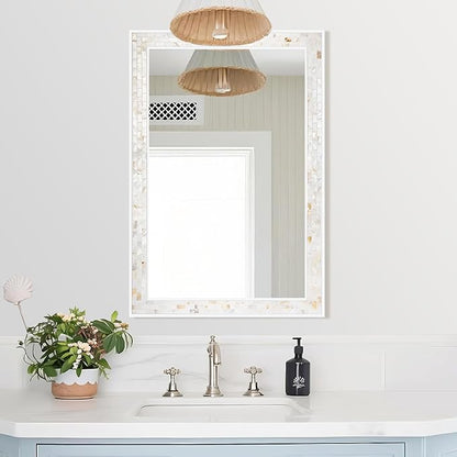 Tanmicoshomy White 24 x 36 Inch Rectangle Bathroom Mirrors